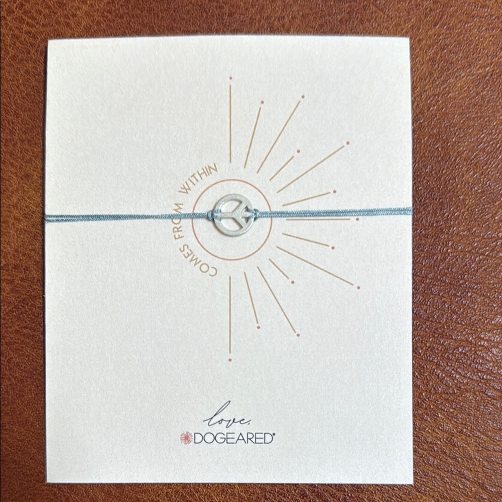 Dogeared Peace Comes From Within Silver Charm Bracelet